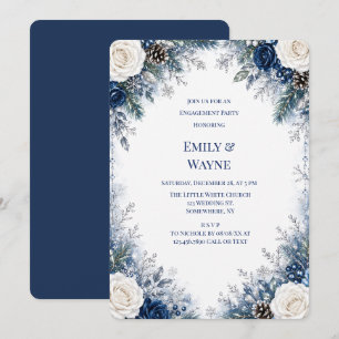 Invitación de fiesta de compromiso de Rosa Blanca