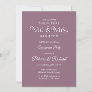 Invitación de Fiesta de Compromiso de Tipografía C
