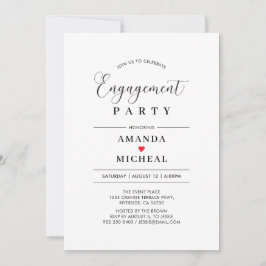 Invitación de fiesta de compromiso de tipografía m