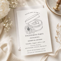 Invitación de fiesta de compromiso elegante