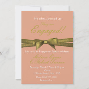 Invitación de fiesta de compromiso elegante con la