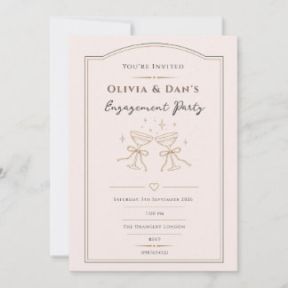 Invitación de fiesta de compromiso elegante person