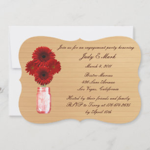 Invitación de fiesta de compromiso en tarro de mam