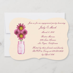 Invitación de fiesta de compromiso en tarro de mam
