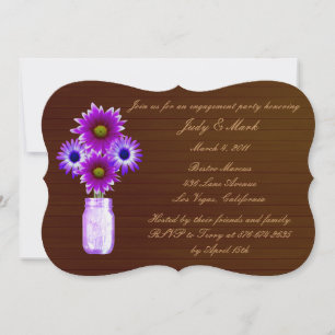 Invitación de fiesta de compromiso en tarro de Mas