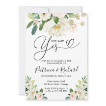 Invitación de fiesta de compromiso floral Ella dij