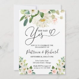 Invitación de fiesta de compromiso floral Ella dij