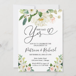 Invitación de fiesta de compromiso floral Ella dij