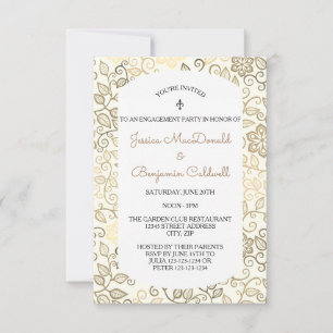 Invitación de fiesta de compromiso Floral Pattern