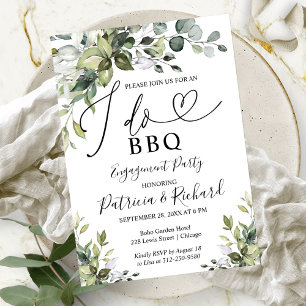 Invitación de fiesta de compromiso Greenery I DO B