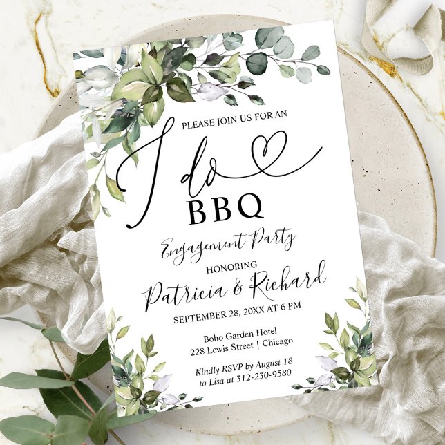 Invitación de fiesta de compromiso Greenery I DO B (Subido por el creador)