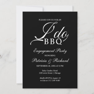 Invitación de fiesta de compromiso 'I DO BBQ'