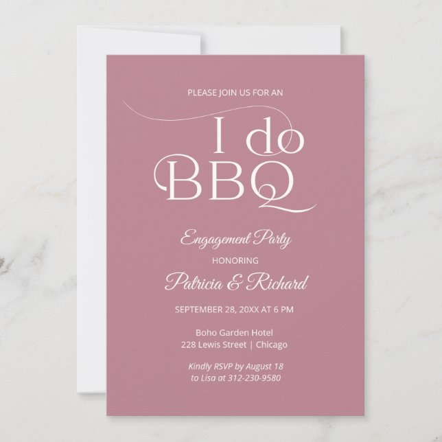 Invitación de fiesta de compromiso 'I DO BBQ' (Anverso)