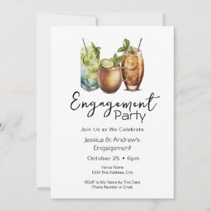 Invitación de fiesta de compromiso informal de cóc