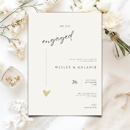 Invitación de fiesta de compromiso minimalista