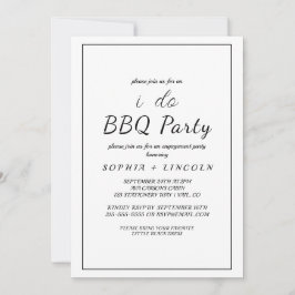 Invitación de fiesta de compromiso minimalista "I