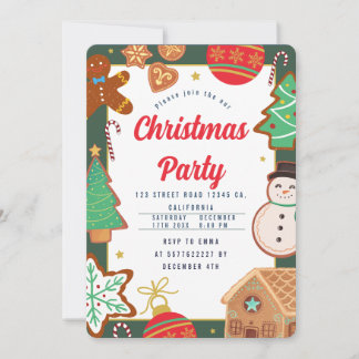 Invitación de fiesta de cookies de navidades