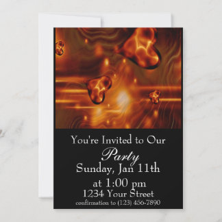 Invitación de fiesta de corazón de llama