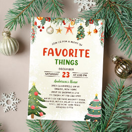 Invitación de fiesta de cosas favoritas para navid