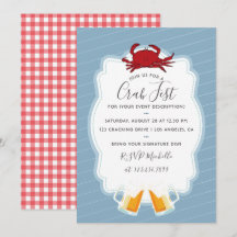 Invitación de fiesta de Crab Fest para cualquier o