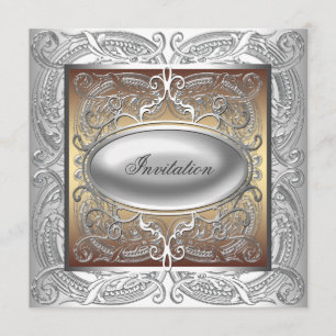 Invitación de fiesta de cualquier ocasión de plata