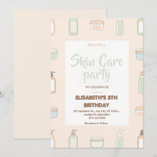 Invitación de fiesta de cuidado personal de la pie (Anverso / Reverso)