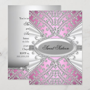 Invitación de fiesta de cumpleaños 16 elegante con
