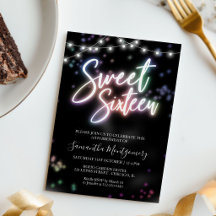 Invitación de fiesta de cumpleaños 16 moderna con