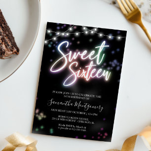 Invitación de fiesta de cumpleaños 16 moderna con