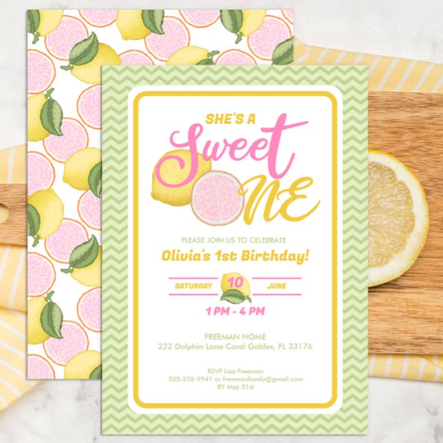 Invitación de Fiesta de cumpleaños 1 dulce de limó (Subido por el creador)