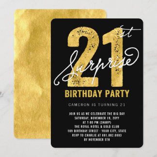 Invitación de Fiesta de cumpleaños 21ª sorprendent