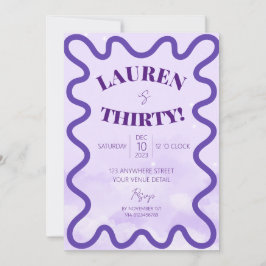 Invitación de fiesta de cumpleaños 30 de Retro Wav