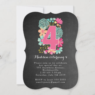 Invitación de Fiesta de cumpleaños 4 Chicas de Cha