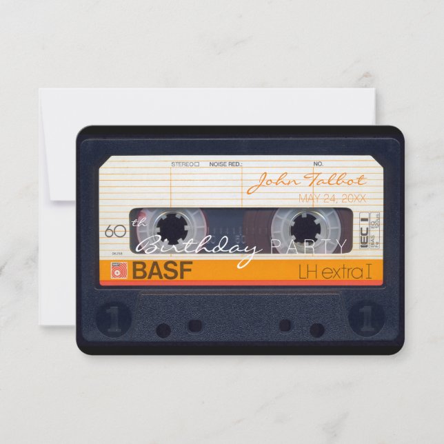 Invitación de fiesta de cumpleaños 60 de Retro Aud (Anverso)