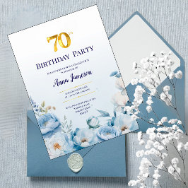 Invitación de fiesta de cumpleaños 70 de Peonies