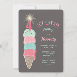 Invitación de Fiesta de cumpleaños a Chica de Crem