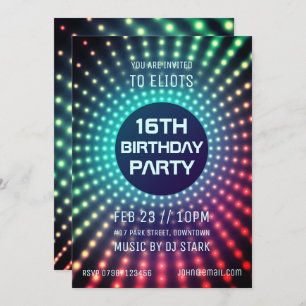 Invitación de fiesta de cumpleaños brillante