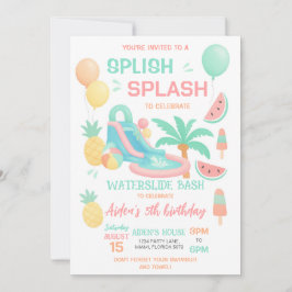 Invitación de Fiesta de Cumpleaños con Tobogán de 
