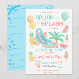 Invitación de Fiesta de Cumpleaños con Tobogán de 