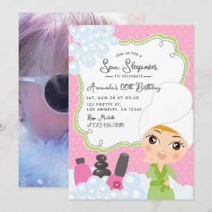 invitación de fiesta de cumpleaños de chica en el