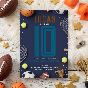 Invitación de fiesta de cumpleaños de deportes par