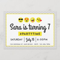 invitación de fiesta de cumpleaños de emoji