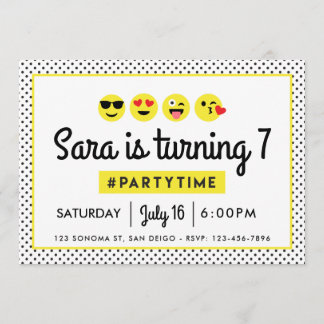 invitación de fiesta de cumpleaños de emoji