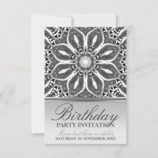 Invitación de fiesta de cumpleaños de flor geométr