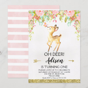 Invitación de fiesta de cumpleaños de Floral Oh ci