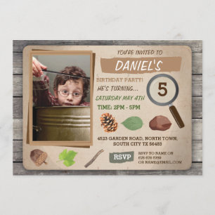 INVITACIÓN DE FIESTA DE CUMPLEAÑOS DE FOTO DE CAZA