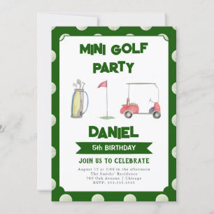 Invitación de fiesta de cumpleaños de golf a cualq