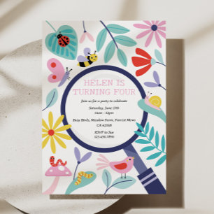 Invitación de fiesta de cumpleaños de insectos