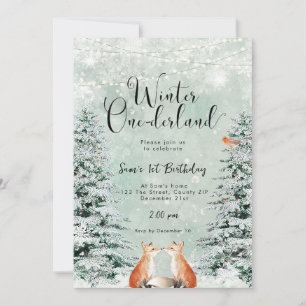 invitación de fiesta de cumpleaños de invierno one
