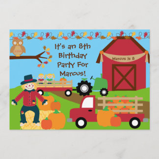 Invitación de fiesta de cumpleaños de la cosecha d